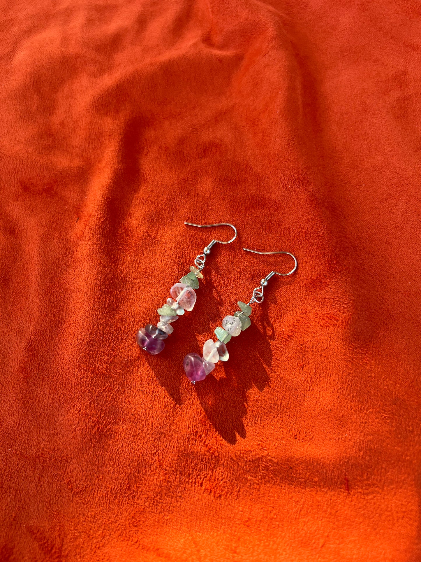 Fluorite Drops Dangle Earring Set