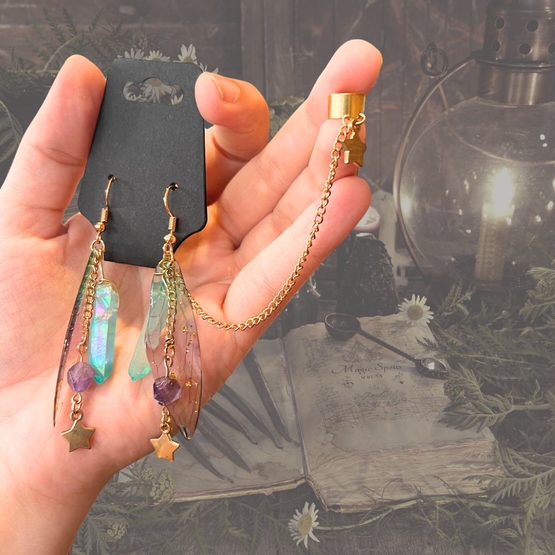 Dreamy Fairy Wing Cuff Earring Set